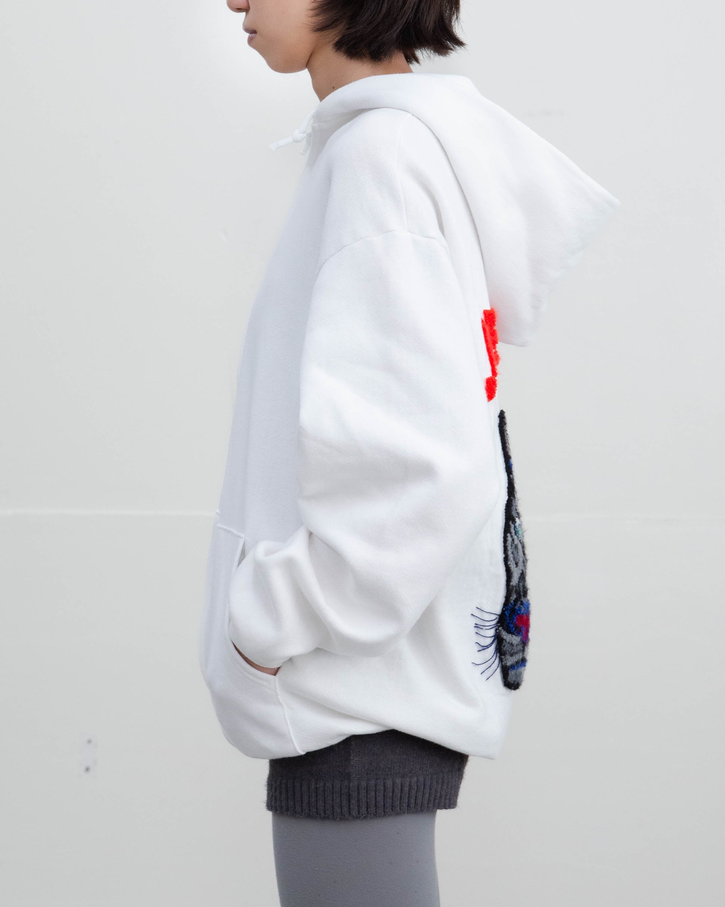 1990s chenille embroidered zip hoodie | LUIK FINN
