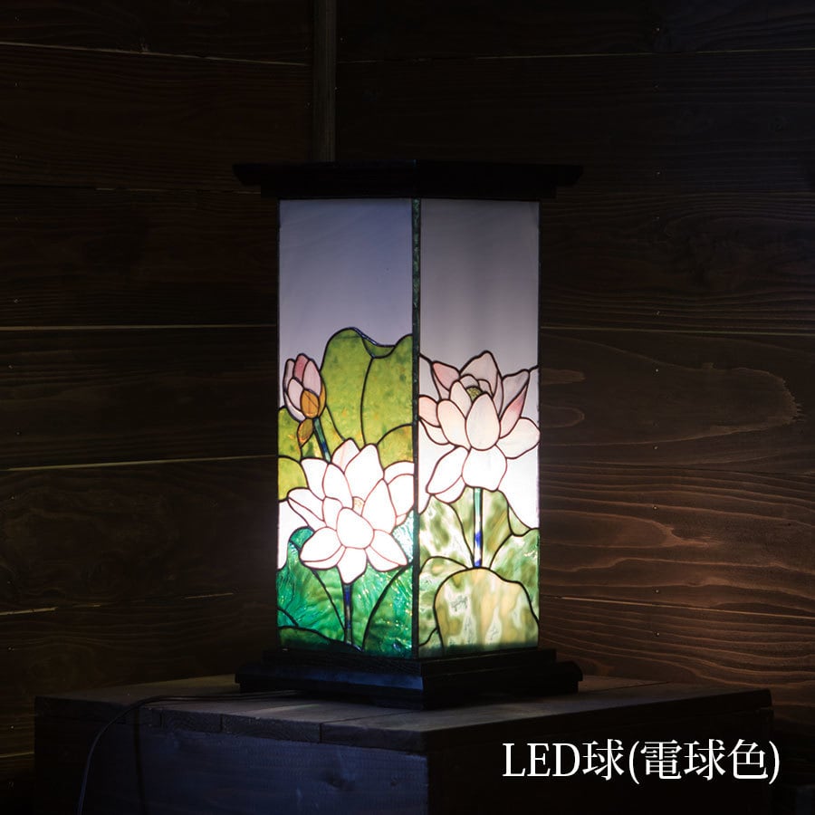 蓮池望（ステンドグラスの盆提灯） 01020402 | ステンドグラスの雑貨