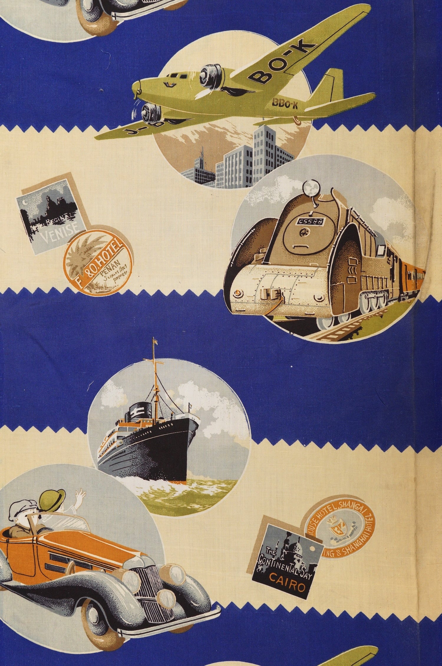 2344G6 面白柄 はぎれ 蒸気機関車 旅客船 自動車 旧車 飛行機 プロペラ