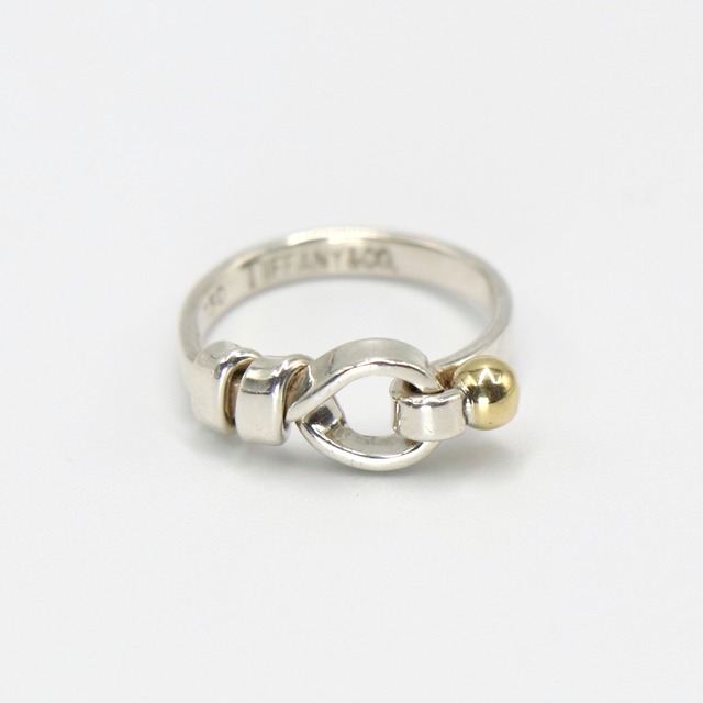 Tiffany&Co. 約9号 フック&アイ リング シルバー925  K18 ティファニー