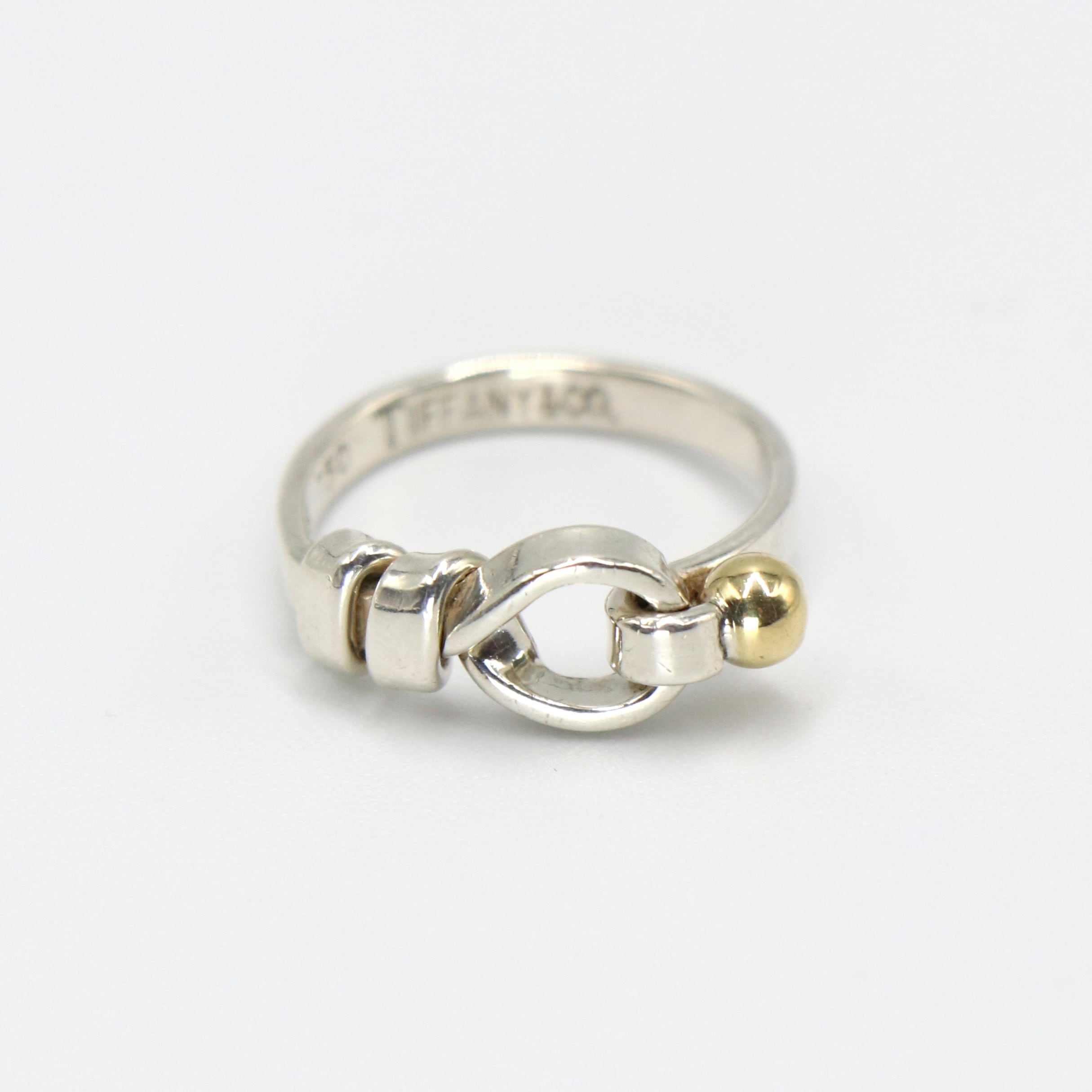 Tiffany&Co. 約9号 フック&アイ リング シルバー925 K18 ティファニー