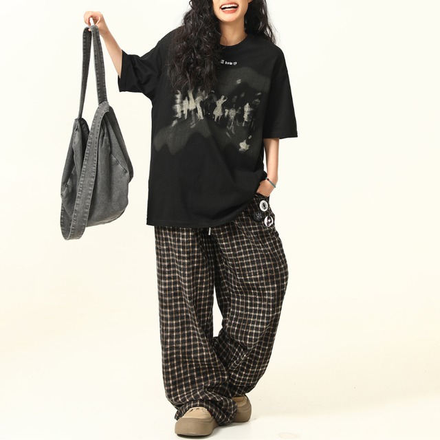 silhouette print short sleeve tee　シルエットプリント半袖ティー　J1119