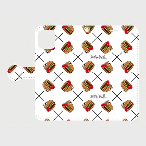 べろりんバーガー_手帳型スマホケース