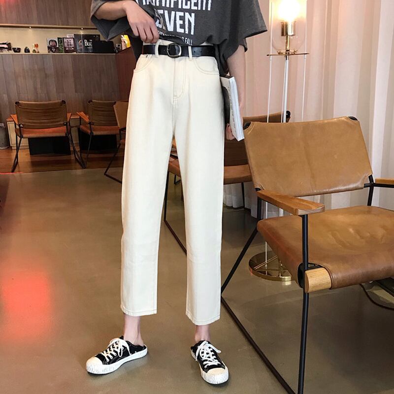 パンツ レディーススタイルハイウェストウェストジーンズ 薄手 試着室66095393766