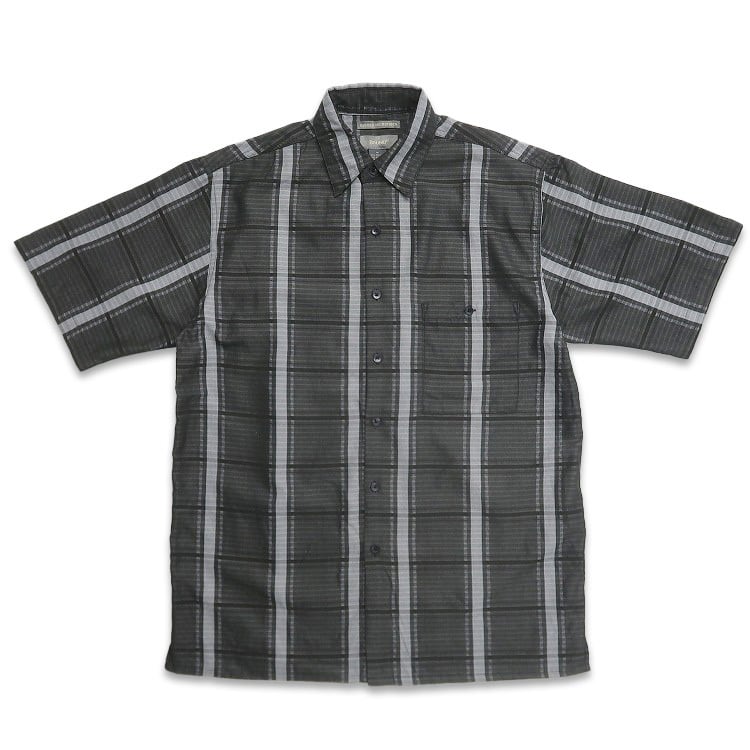 キューバシャツ　半袖シャツ　ダークグレー 16-1/2 古着 GUAYABERA キューバシャツ 半袖シャツ ボックスシャツ 4ポケット