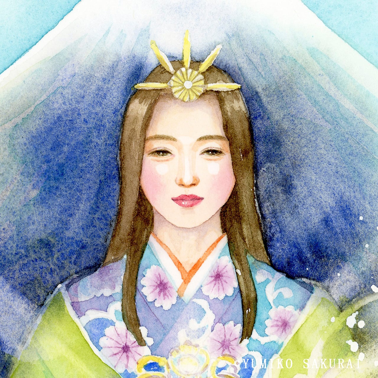 女神様の絵 「 磐長姫 イワナガヒメ 」 大（A太子サイズ） | 幸せの