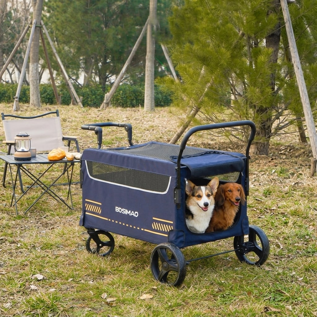 ペットカート大型犬用4輪 折りたたみ 自立 コンパクト ドッグカート