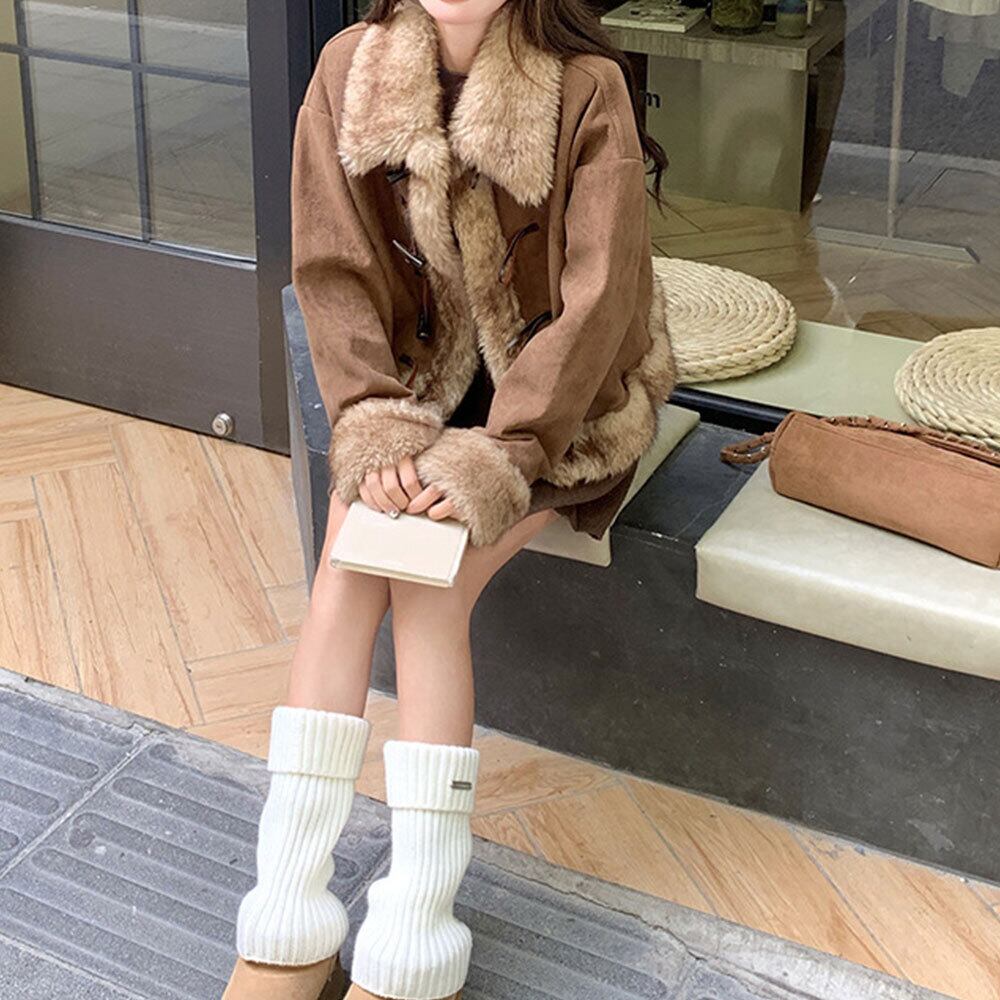 【送料無料】 ムートン ジャケット アウター レディース 秋冬 韓国 防寒 防風 保温 暖かい おしゃれ 大人 かわいい きれいめ スエードジャケット フェイクムートン ブルゾン ゆったり 大人可愛い 大人女子