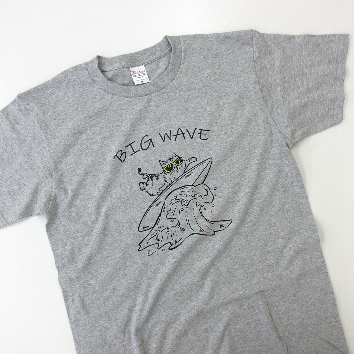 BIGWAVE 猫 ネコ Tシャツ cat49 手描きイラスト 猫服 ゆるキャラ ねこ柄 猫柄