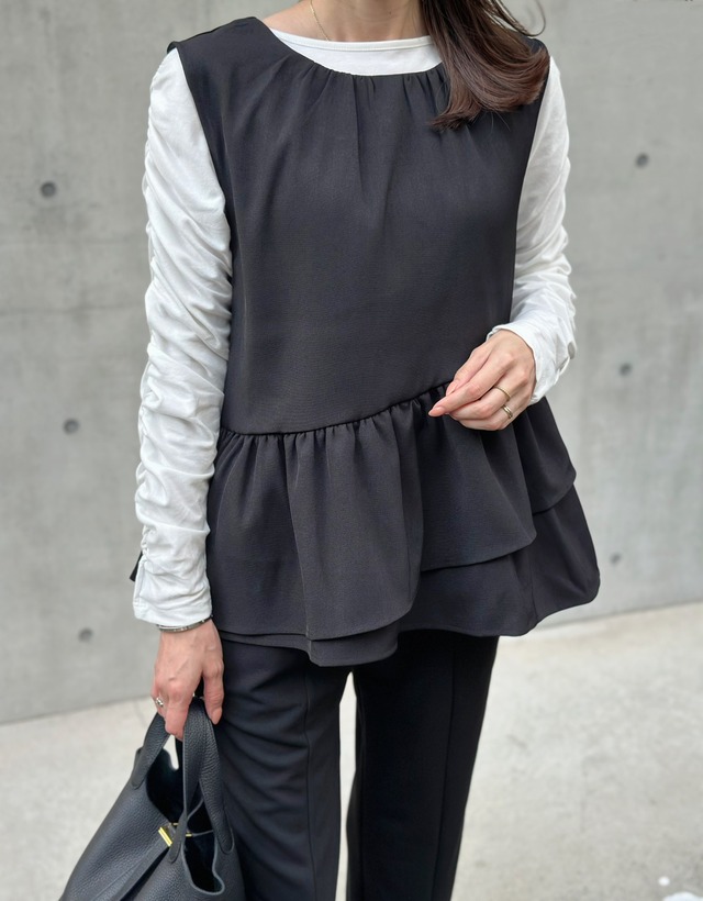 2wayアシンメトリーフリルベスト
