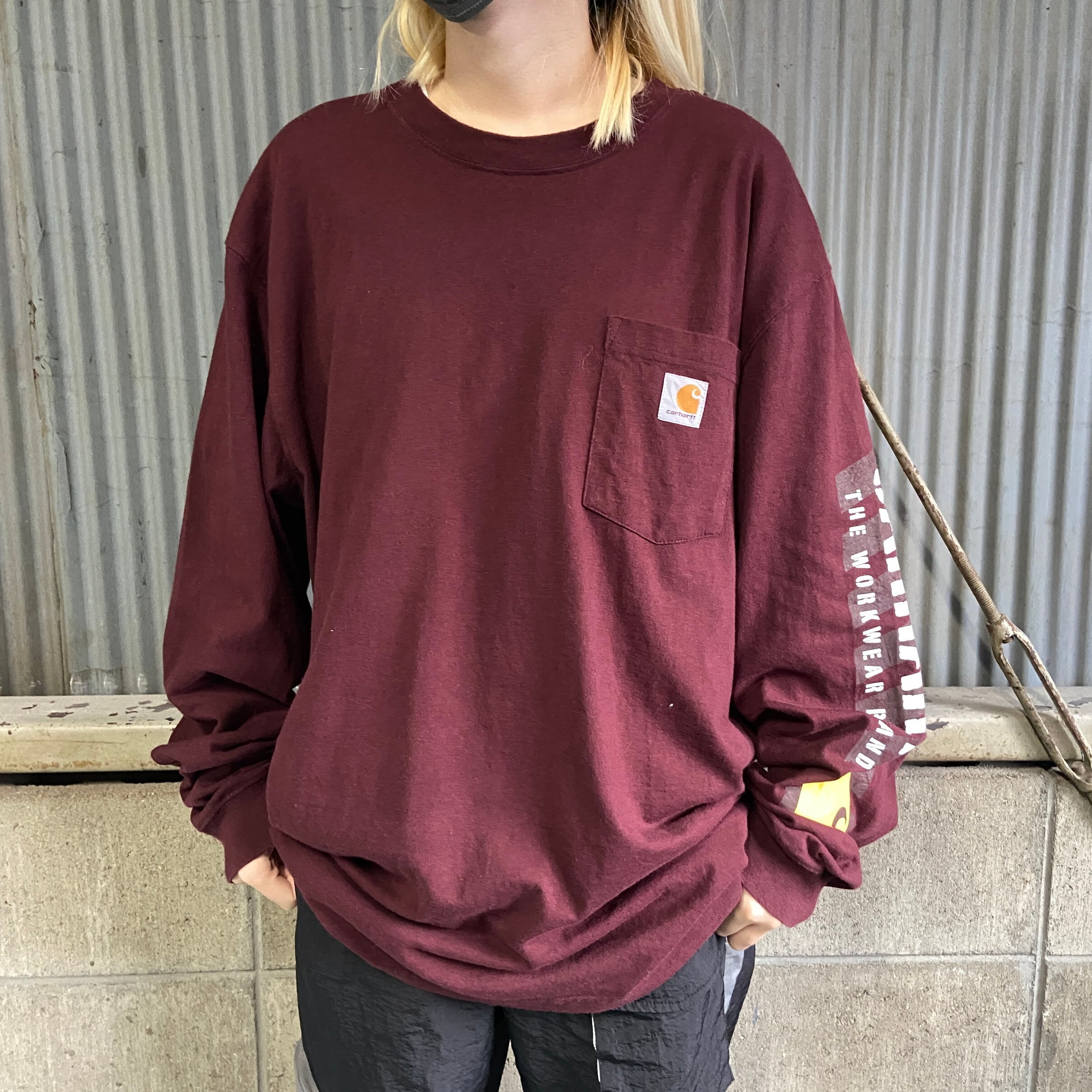 カーハート Carhartt ORIGINAL FIT 無地ポケットロングTシャツ ロンT メンズXL /eaa313011