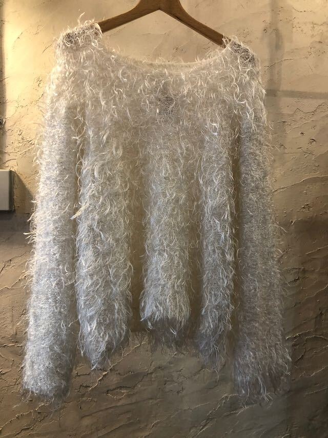 Vintage Knit ヴィンテージ　フェザーニット　セーター　ホワイト/1220019