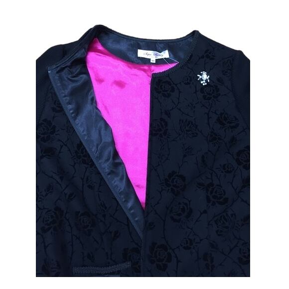 スーパービューティー ワンピース フロッキープリント 裾フリル ベロア