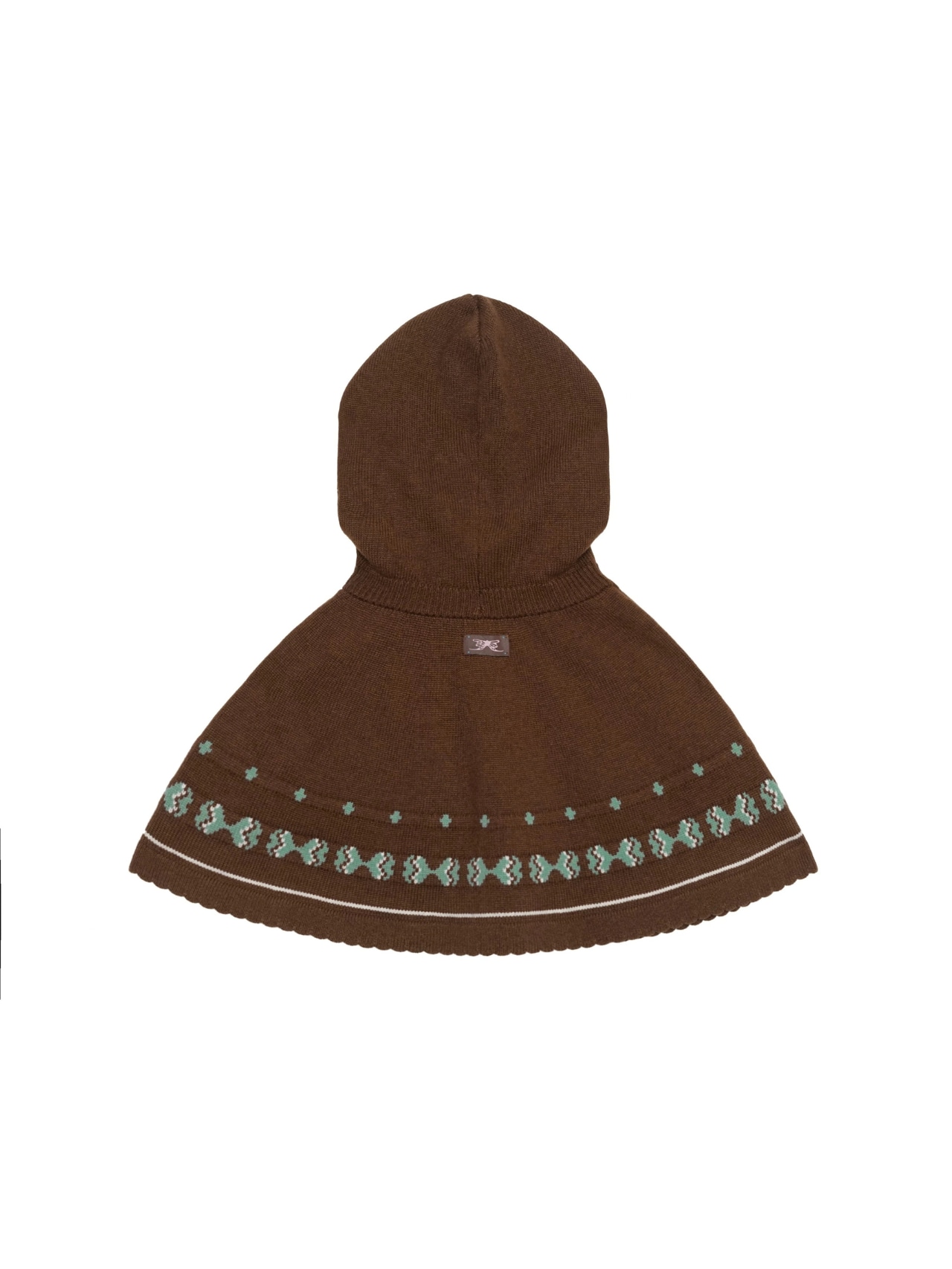 Nordique Jacquard Hooded Knit Cape F0865