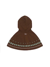 Nordique Jacquard Hooded Knit Cape F0865
