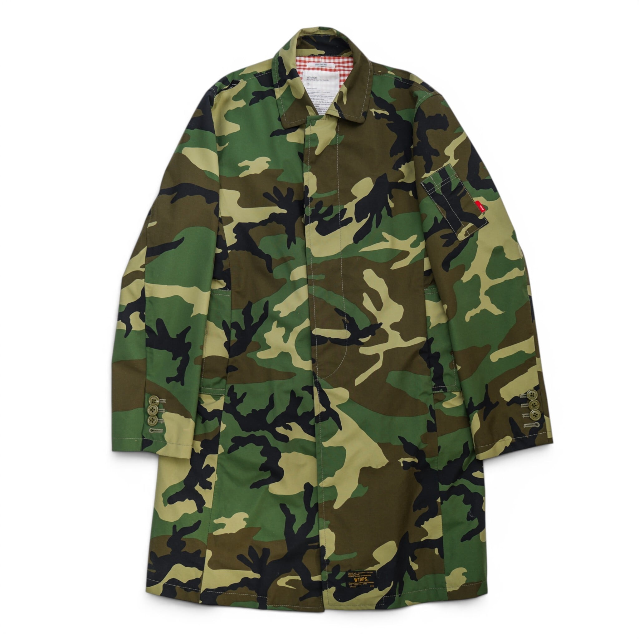 Wtaps ダブルタップス ステンカラーコート 迷彩 ギンガムチェック サイズ②