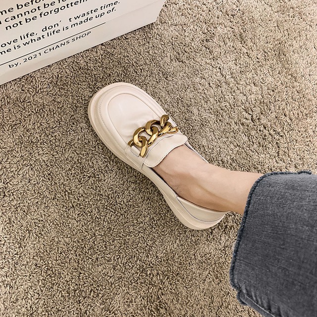 シングルサマースタイルチェーン 靴 シューズ ローファー 夏物 フェイクシューズ15185289551
