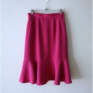 二重織サテンペプラムスカート・ビビッドピンク