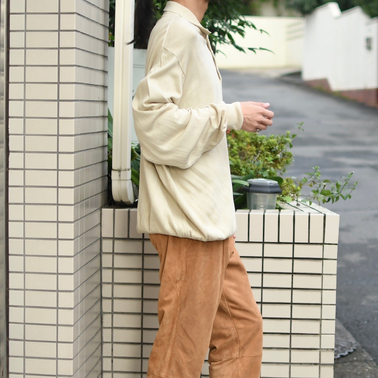 PRONT UOMO cotton rayon knit polo
