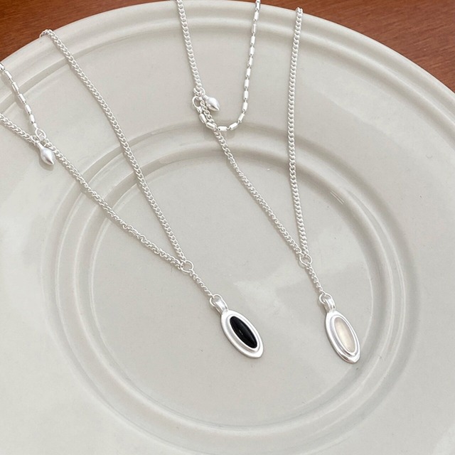 lucksilver925シルバー不規則重ねネックレス 2s