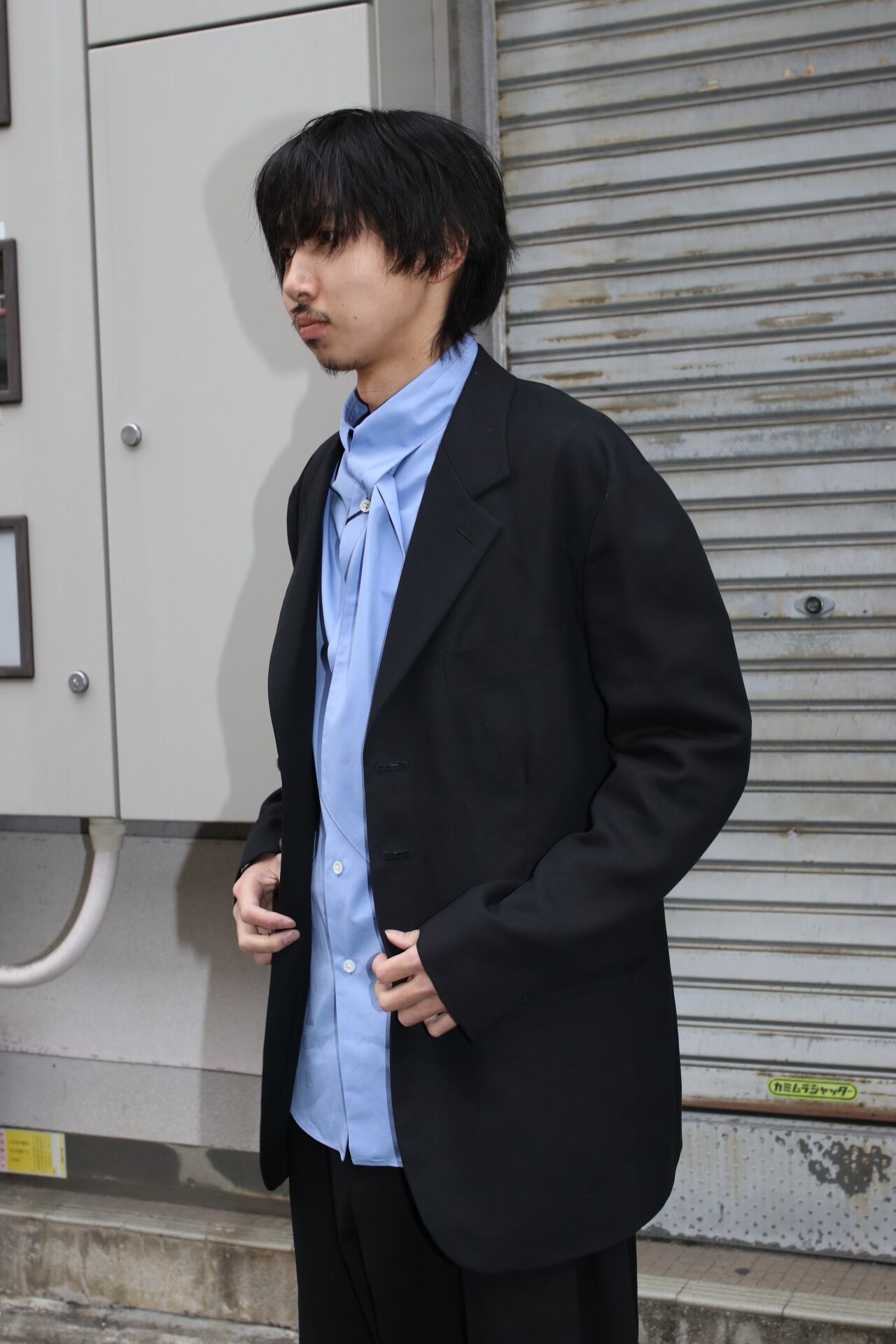 SOSHIOTSUKI 23ss コート 26SS】SOSHIOTSUKI DRAPE FACING JACKET (CHARCOAL GRAY) S26SS12JKT-C
