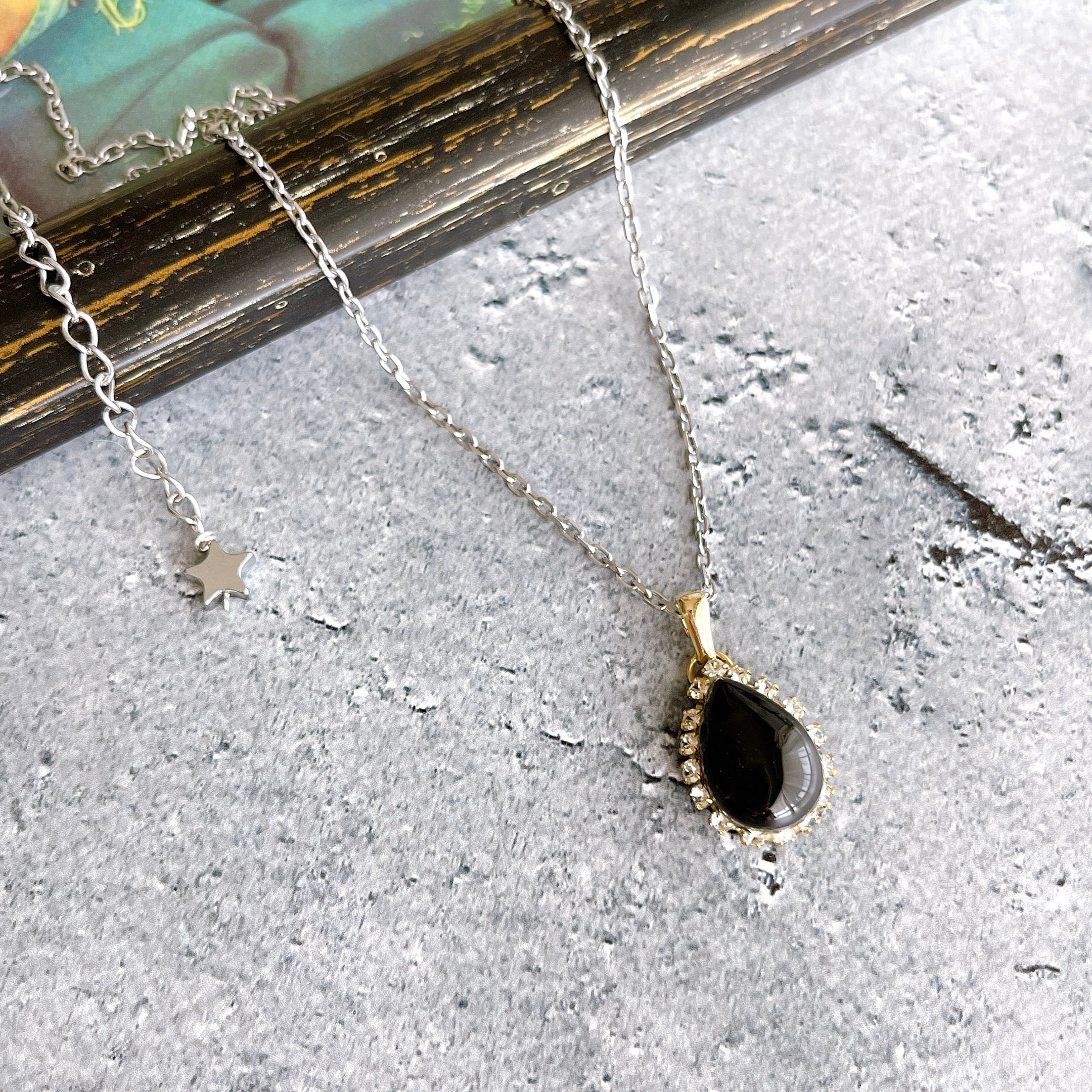 モリオンたんのピヤス！サージカルステンレス！珍しい！ 改良！】モリオン スターカット 天然石一粒ピアス/サージカル