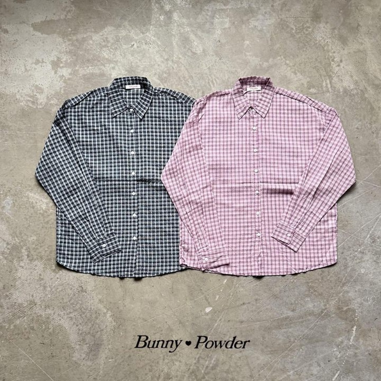 [Bunny Powder] Feature) Milk Check Shirt (adult) / [버니파우더] 기획)밀크체크남방 (adult)