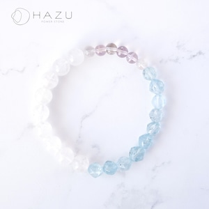 幸運と穏やかな晴空ブレス［ブルートパーズ／ホワイトガーデン／ラベンダーアメジスト］