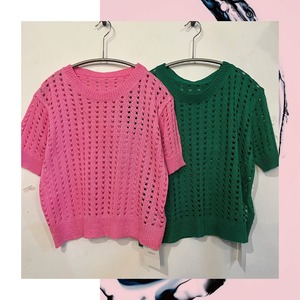 select 21063：mesh knit tops