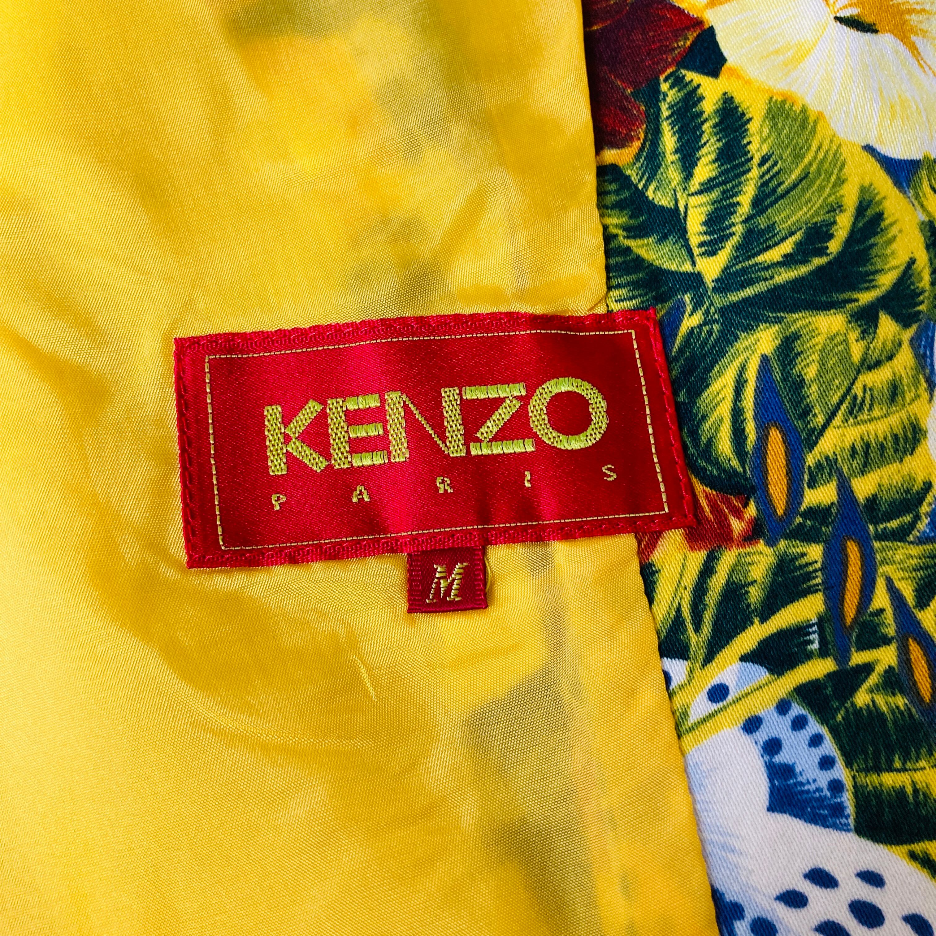 Used】KENZO Paris フローラ フラワー 花 総柄 テーラードジャケット 