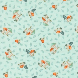 限定数３!  I Love Fall Most of All  マッシュルーム / アクア  55 X45cmカット販売