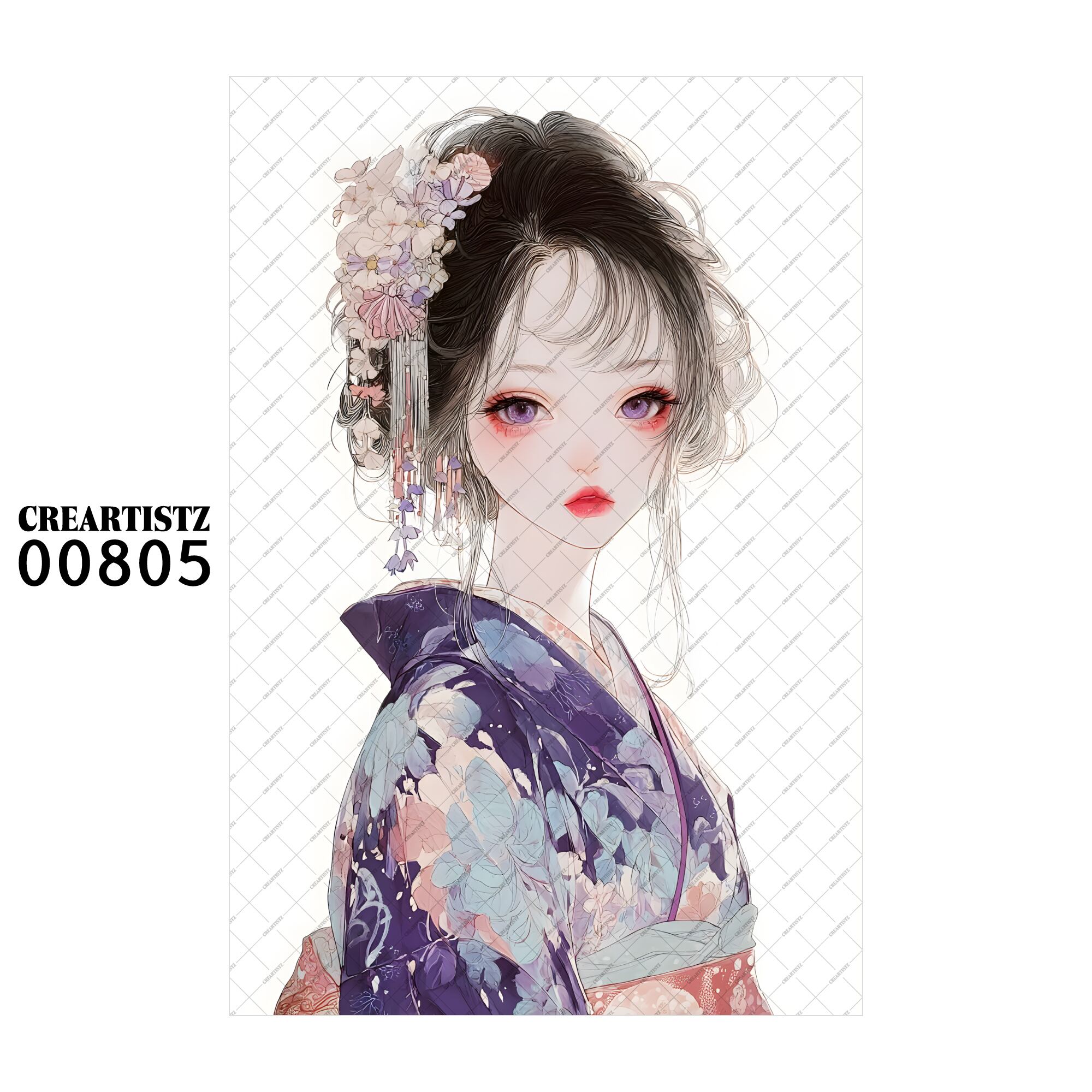 00805 ガール キュート オリジナル ペーパー/ステッカー 4枚セット CREARTISTZ