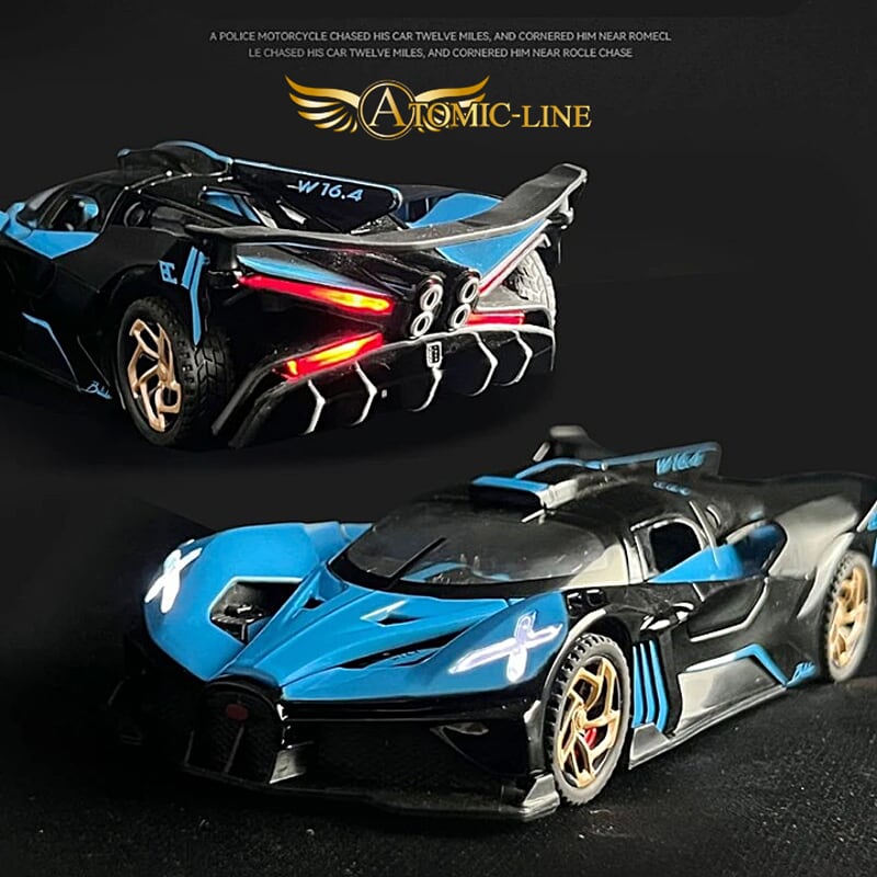 ブガッティ Bolide ボリード 1/32 ミニカー 全4色 ライト点灯 エンジン