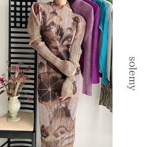 Flower pleated dress S1563