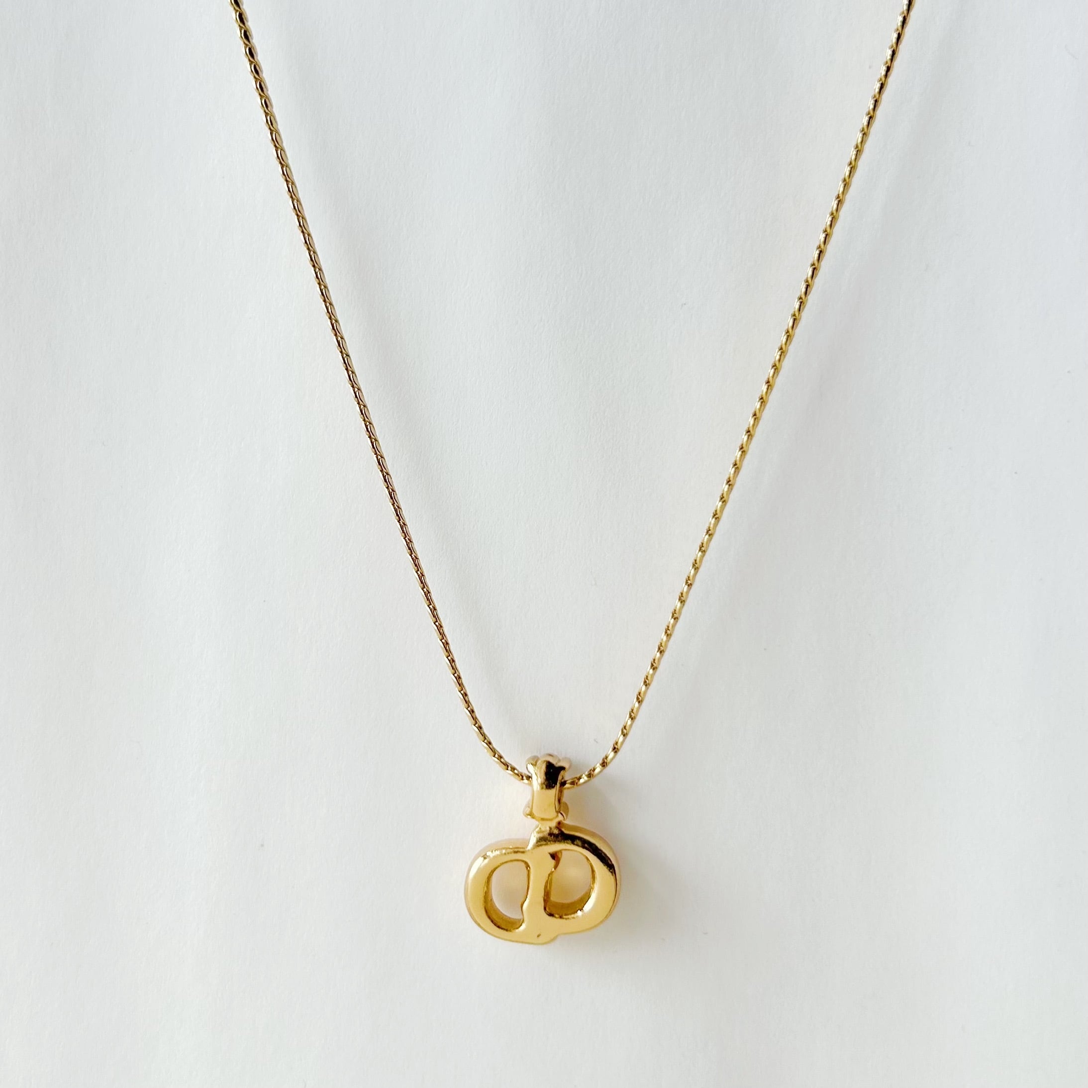 【シンボルが際立つ♪】ディオール★ネックレス N7003】Christian Dior one stone logo necklace/クリスチャン