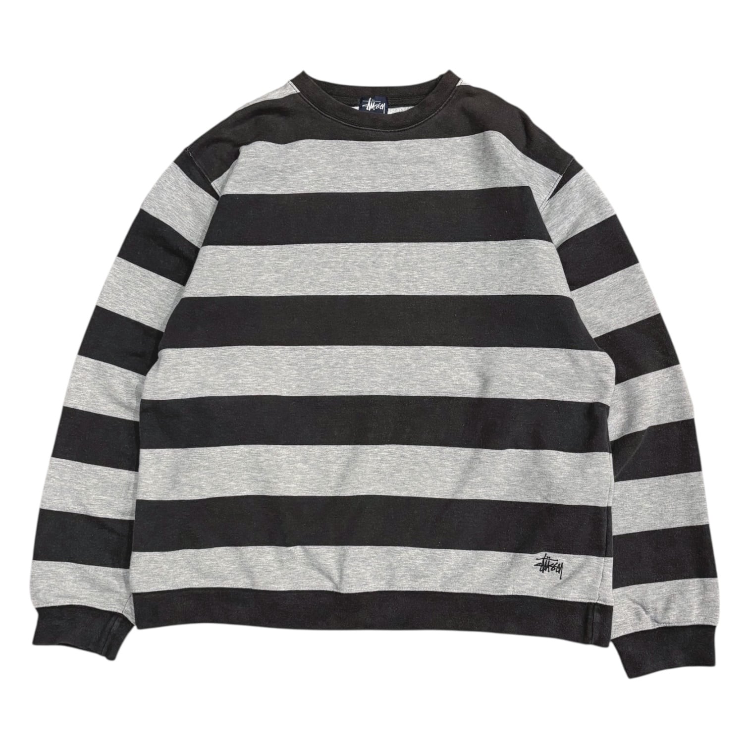 90sOLDSTUSSY紺タグオールドステューシーボーダーニットセーターLメンズ STUSSY - 90sOLDSTUSSY紺タグオールドステューシーボーダーニット