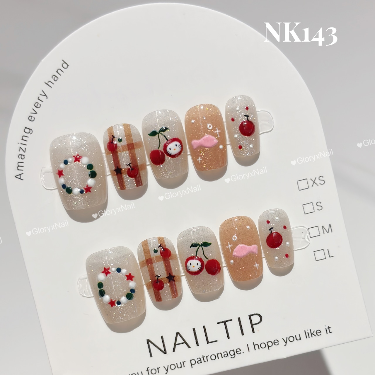 NK143 ネイルチップ サイズXS/S/M