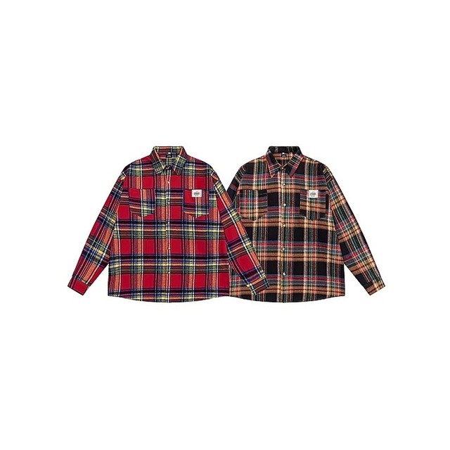 チェック柄長袖シャツオーバーサイズ　2色【001850】