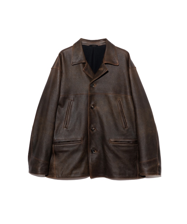 UNUSED / US2566 LEATHER JACKET(BROWN)
