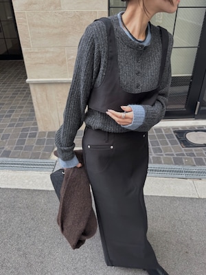 silver hook bustier long SK set