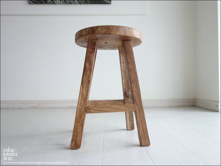 木製シンプルスツール 古材　チーク古材　ビンテージ家具 木製シンプルスツール 古材 チーク古材 ビンテージ家具 【公式通販】