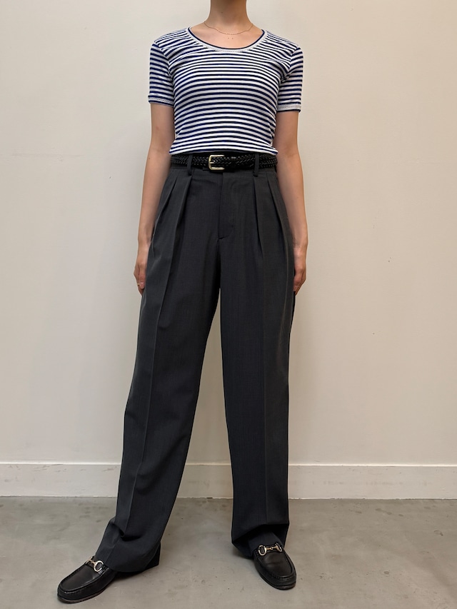 CU13-24 USED BORDER RIB TEE -BLUE×WHITE-