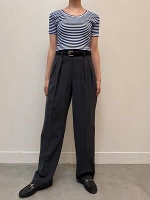 CU13-24 USED BORDER RIB TEE -BLUE×WHITE-