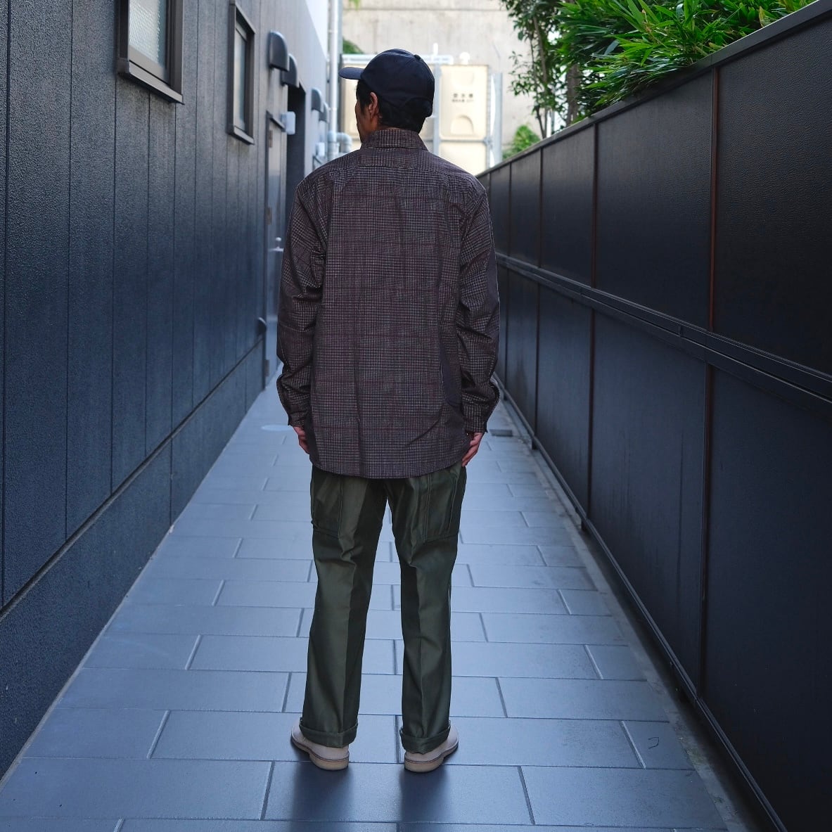 SASSAFRAS(ササフラス) / Diggin Shirt 21Wale Corduroy Check-Brown