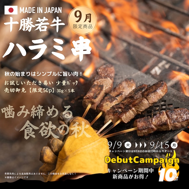 【噛み締める食欲の秋】国産牛 ハラミ串 5本