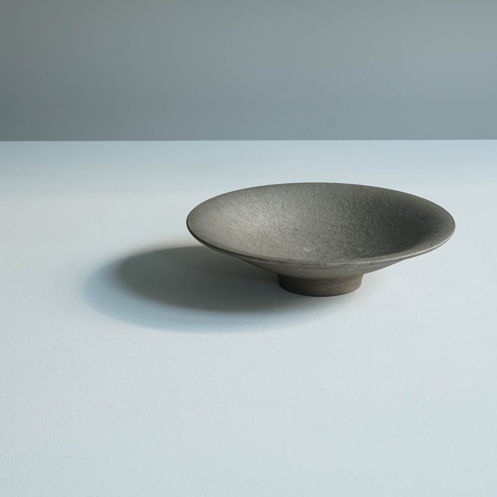 瀬川辰馬　硫化銀彩　リム皿　器　大皿 瀬川辰馬硫化銀彩リム皿器大皿