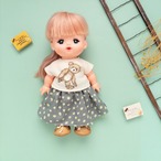 【２点セット】トレーナースカートセット（白くまT水玉）メルちゃんソランちゃん