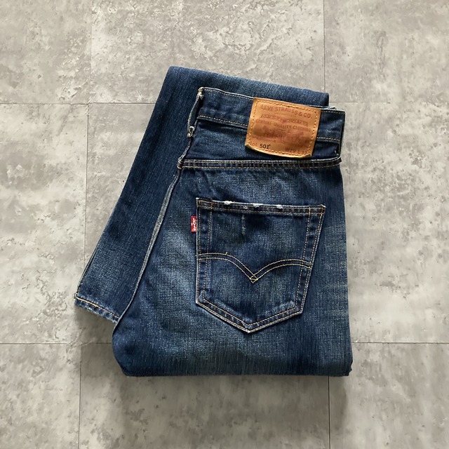 W29 L32】Levis 501 リーバイス PREMIUM レザーパッチ BIGE チェーン 
