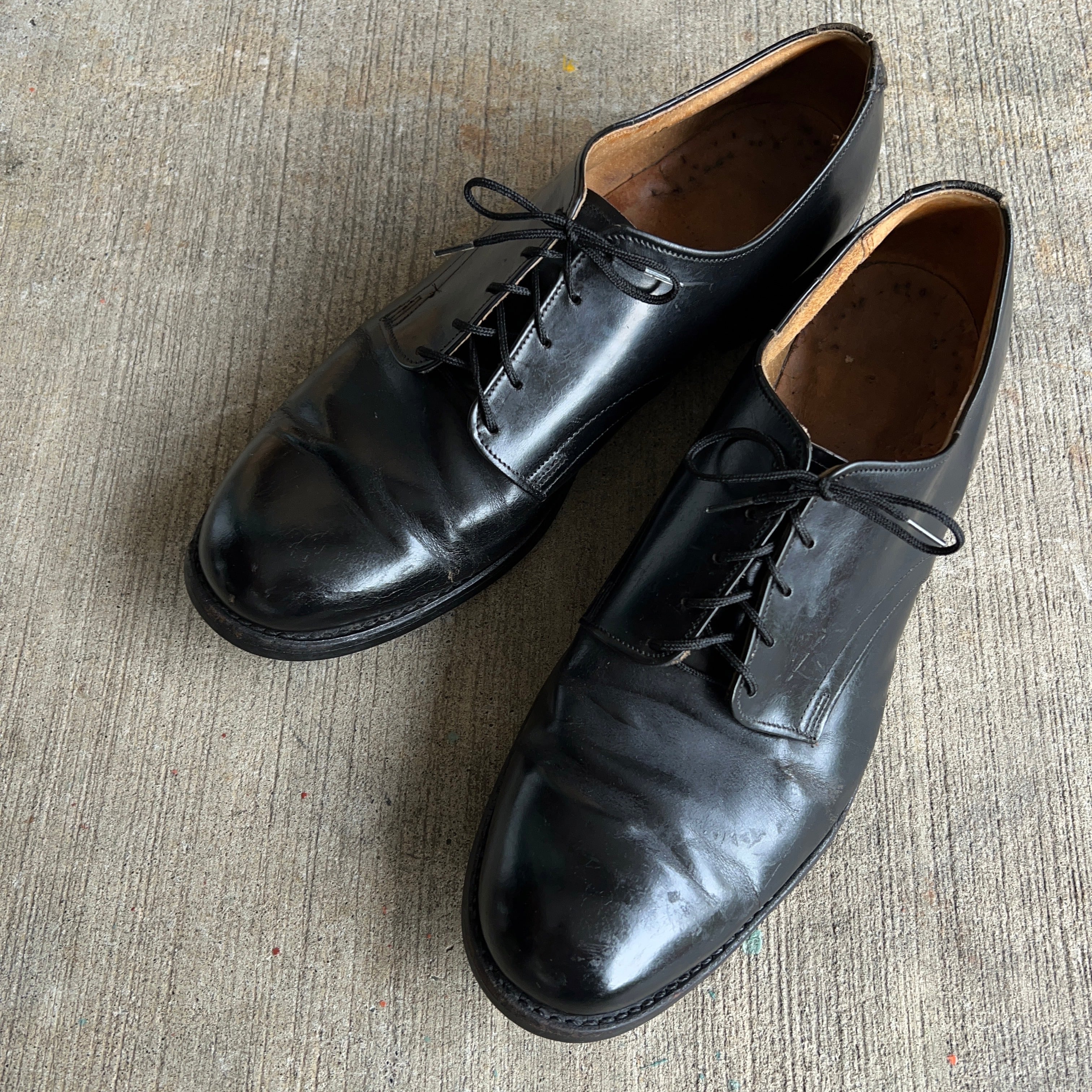 's U.S.NAVY “CRADDOCK TERRY” SERVICE SHOES Rcm 年代 サービスシューズ 革靴  ミリタリー ブラック 米軍A送料無料