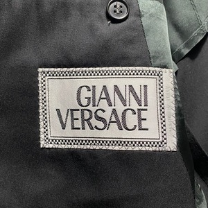 vintage GIANNI VERSACE black gabardine double breasted suits set-up